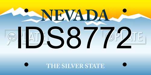 IDS8772 Nevada License Plate