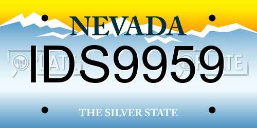 IDS9959 Nevada License Plate