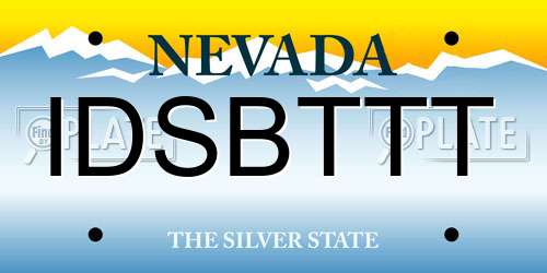 IDSBTTT Nevada License Plate