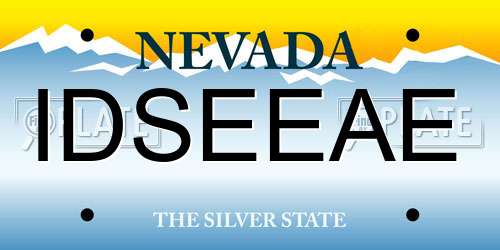 IDSEEAE Nevada License Plate