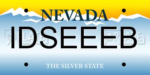 IDSEEEB Nevada License Plate