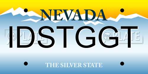 IDSTGGT Nevada License Plate