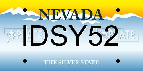 IDSY52 Nevada License Plate