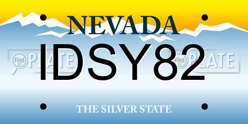 IDSY82 Nevada License Plate