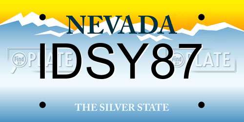 IDSY87 Nevada License Plate