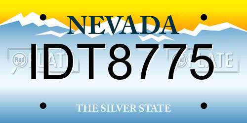 IDT8775 Nevada License Plate