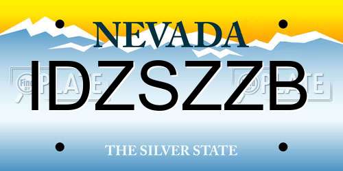 IDZSZZB Nevada License Plate