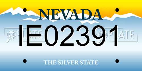 IE02391 Nevada License Plate