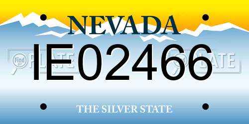 IE02466 Nevada License Plate
