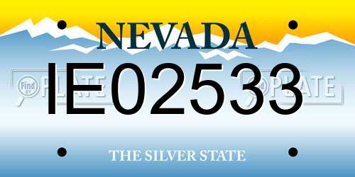 IE02533 Nevada License Plate