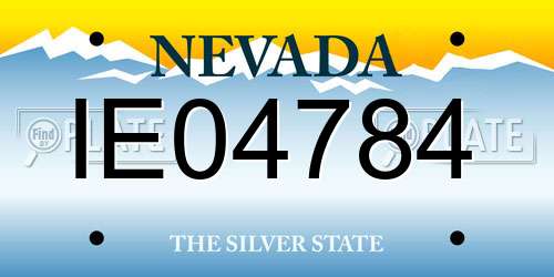 IE04784 Nevada License Plate