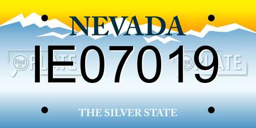 IE07019 Nevada License Plate