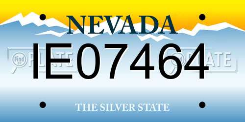 IE07464 Nevada License Plate
