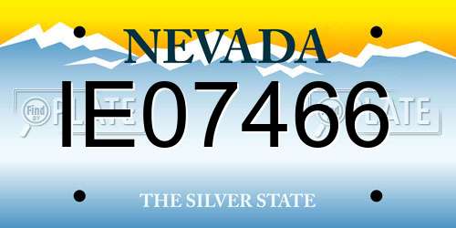 IE07466 Nevada License Plate
