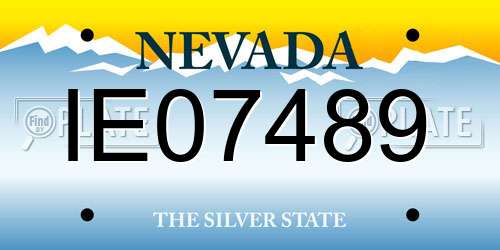 IE07489 Nevada License Plate