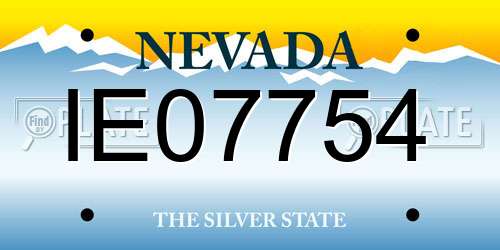 IE07754 Nevada License Plate