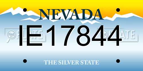 IE17844 Nevada License Plate