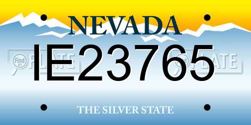 IE23765 Nevada License Plate