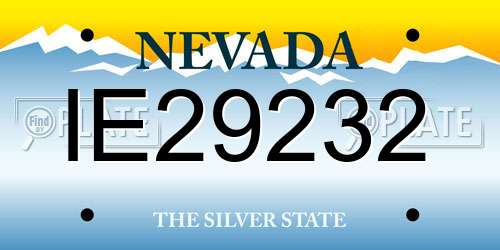 IE29232 Nevada License Plate