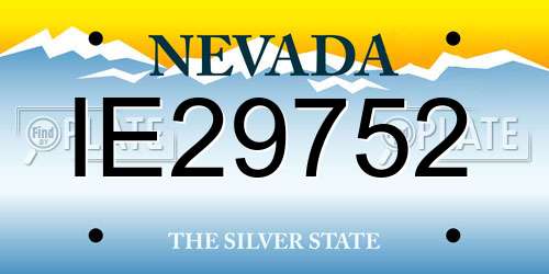 IE29752 Nevada License Plate
