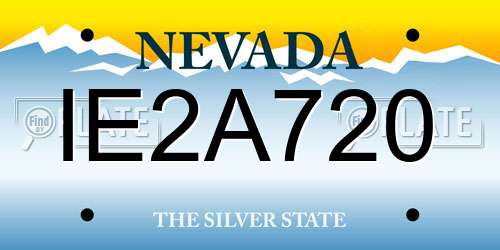 IE2A720 Nevada License Plate