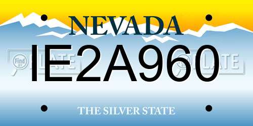 IE2A960 Nevada License Plate
