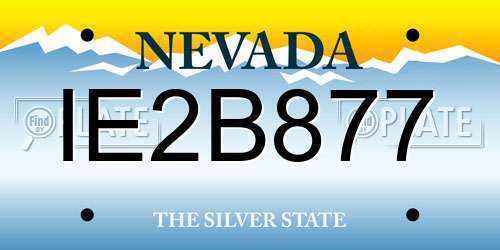 IE2B877 Nevada License Plate
