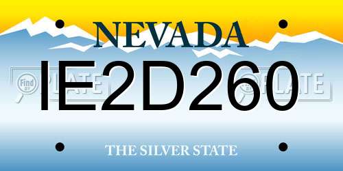 IE2D260 Nevada License Plate