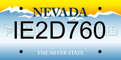 IE2D760 Nevada License Plate