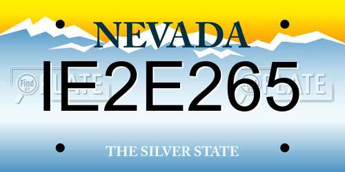IE2E265 Nevada License Plate