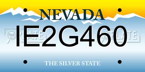 IE2G460 Nevada License Plate