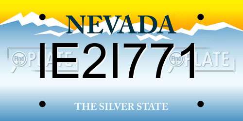 IE2I771 Nevada License Plate