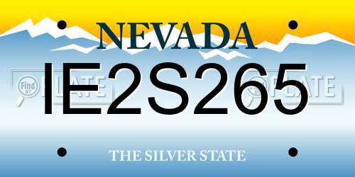 IE2S265 Nevada License Plate