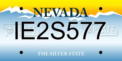 IE2S577 Nevada License Plate