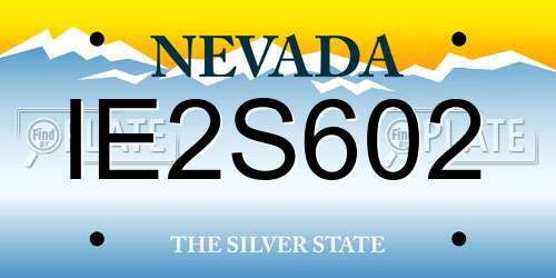 IE2S602 Nevada License Plate