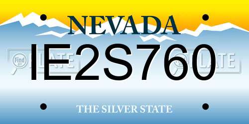 IE2S760 Nevada License Plate