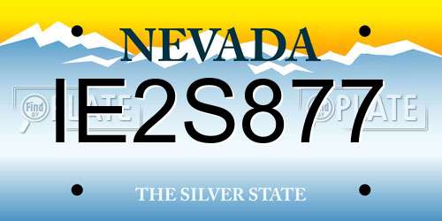 IE2S877 Nevada License Plate