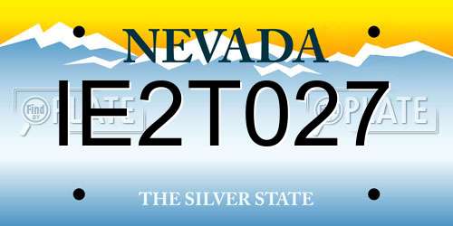 IE2T027 Nevada License Plate