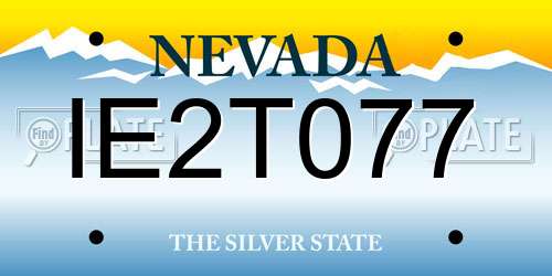 IE2T077 Nevada License Plate