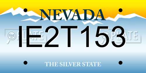 IE2T153 Nevada License Plate