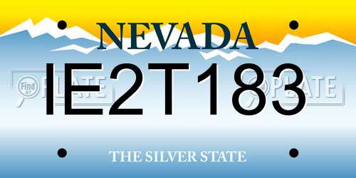 IE2T183 Nevada License Plate