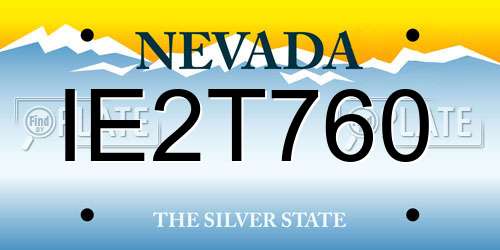 IE2T760 Nevada License Plate