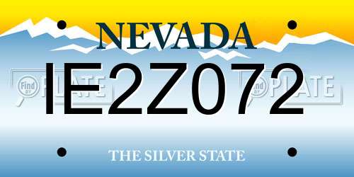 IE2Z072 Nevada License Plate