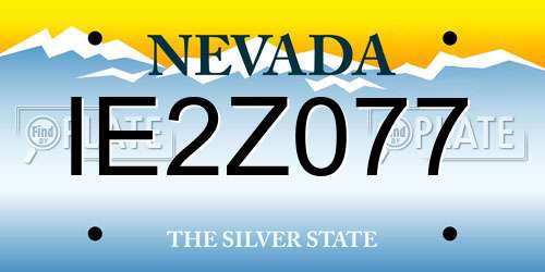 IE2Z077 Nevada License Plate