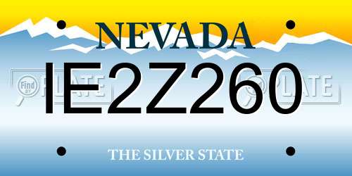 IE2Z260 Nevada License Plate