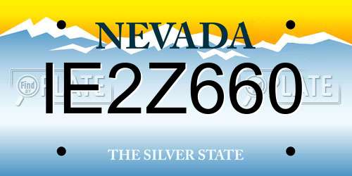 IE2Z660 Nevada License Plate