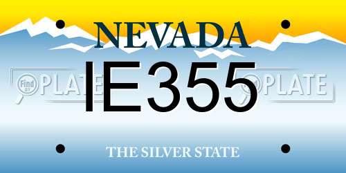 IE355 Nevada License Plate