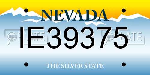 IE39375 Nevada License Plate