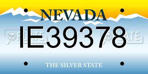 IE39378 Nevada License Plate