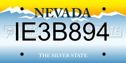 IE3B894 Nevada License Plate